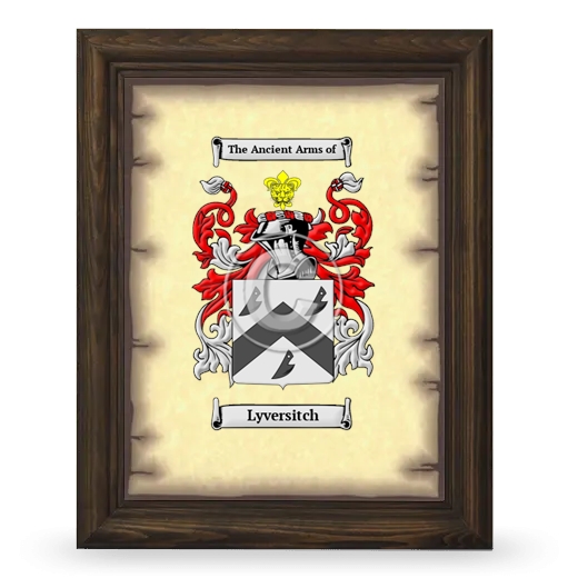 Lyversitch Coat of Arms Framed - Brown