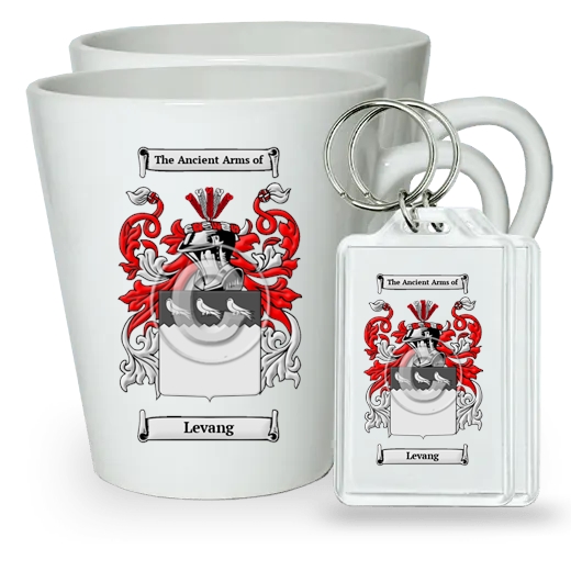 Levang Pair of Latte Mugs and Pair of Keychains