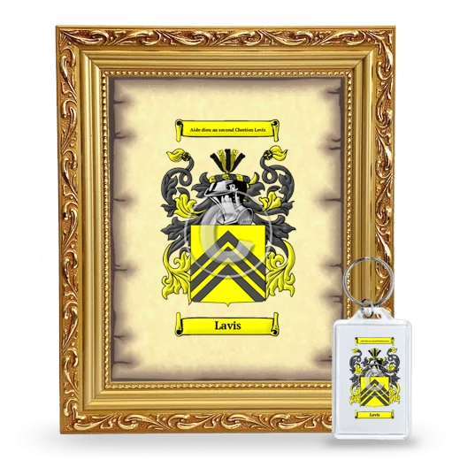 Lavis Framed Coat of Arms and Keychain - Gold