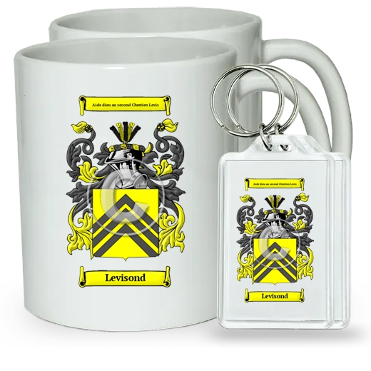 Levisond Pair of Coffee Mugs and Pair of Keychains