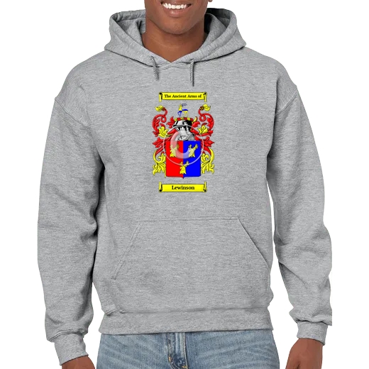 Lewinson Grey Unisex Coat of Arms Hooded Sweatshirt