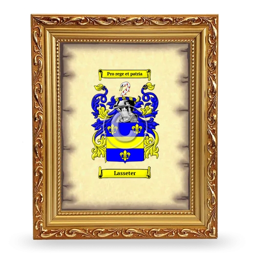 Lasseter Coat of Arms Framed - Gold