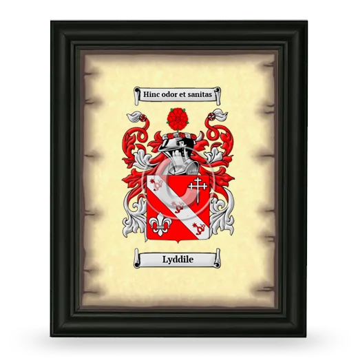 Lyddile Coat of Arms Framed - Black