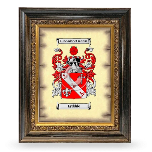 Lyddile Coat of Arms Framed - Heirloom
