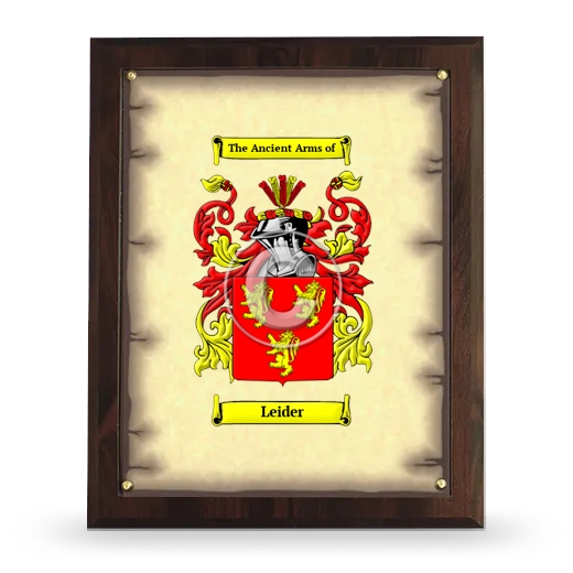 Leider Coat of Arms Plaque