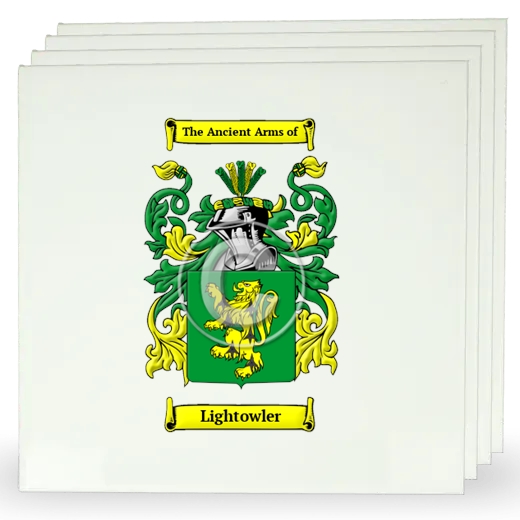 Lightowler Set of Four Large Tiles with Coat of Arms