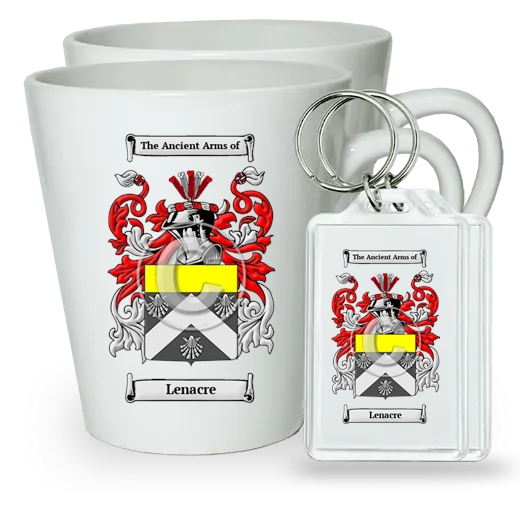 Lenacre Pair of Latte Mugs and Pair of Keychains