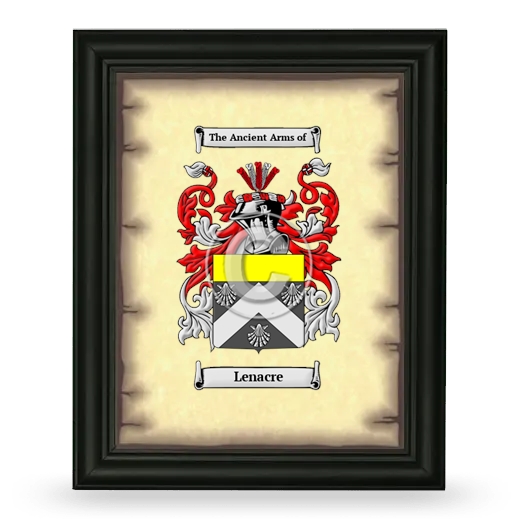 Lenacre Coat of Arms Framed - Black