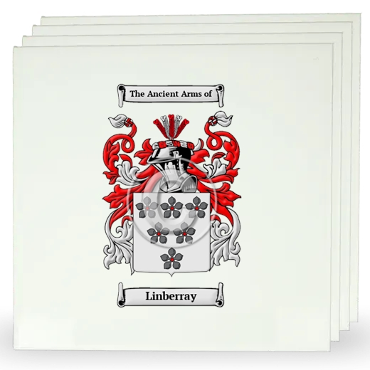 Linberray Set of Four Large Tiles with Coat of Arms
