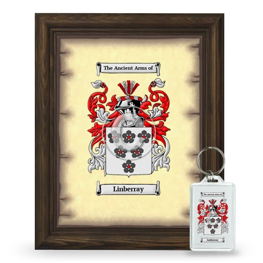 Linberray Framed Coat of Arms and Keychain - Brown