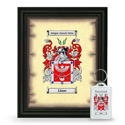 Linne Framed Coat of Arms and Keychain - Black