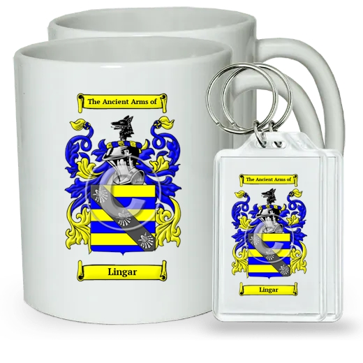 Lingar Pair of Coffee Mugs and Pair of Keychains