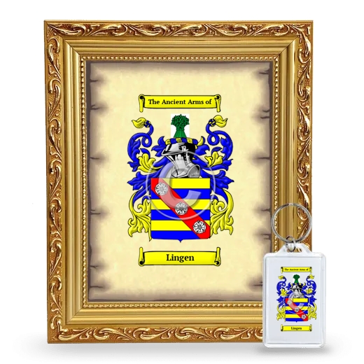 Lingen Framed Coat of Arms and Keychain - Gold