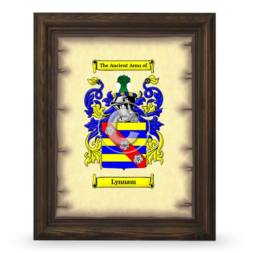 Lynnam Coat of Arms Framed - Brown