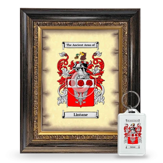 Lintane Framed Coat of Arms and Keychain - Heirloom