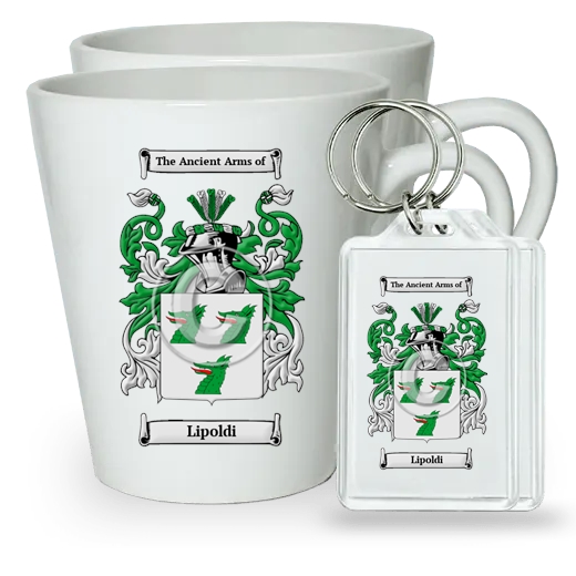 Lipoldi Pair of Latte Mugs and Pair of Keychains