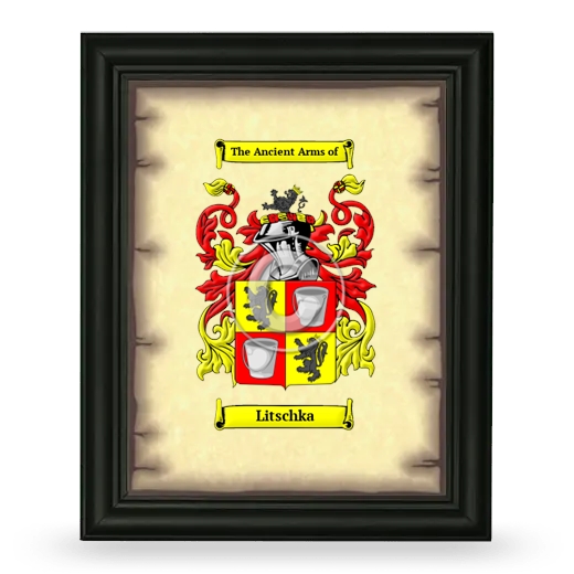 Litschka Coat of Arms Framed - Black