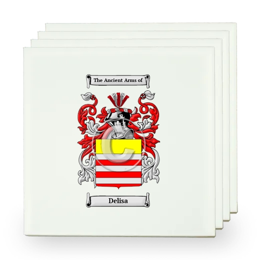 Delisa Set of Four Small Tiles with Coat of Arms