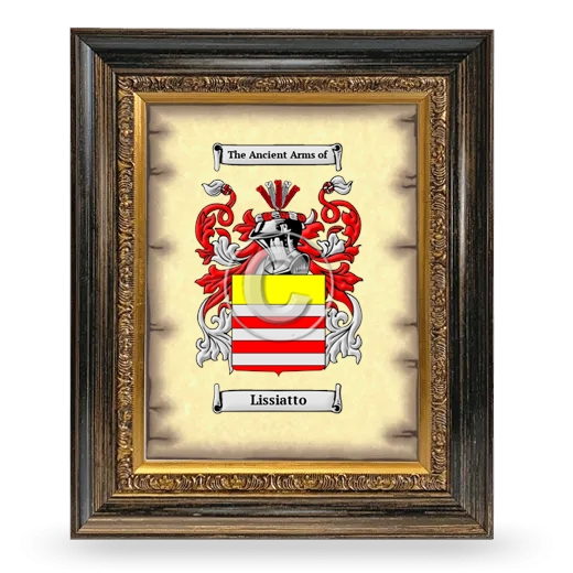 Lissiatto Coat of Arms Framed - Heirloom