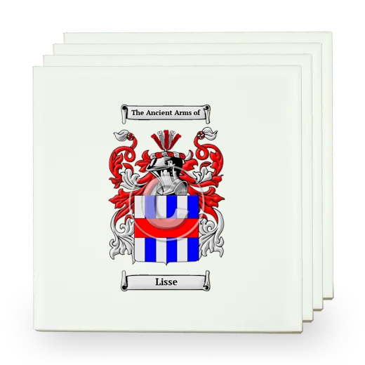 Lisse Set of Four Small Tiles with Coat of Arms