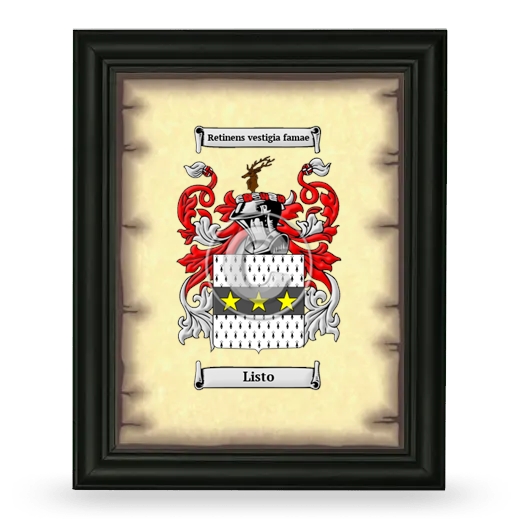 Listo Coat of Arms Framed - Black