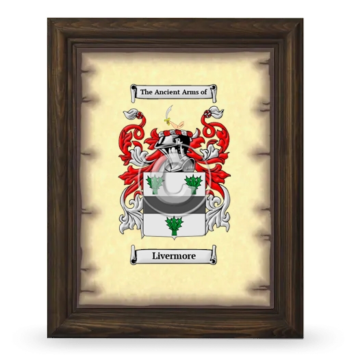 Livermore Coat of Arms Framed - Brown