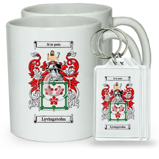 Lyvingstolm Pair of Coffee Mugs and Pair of Keychains