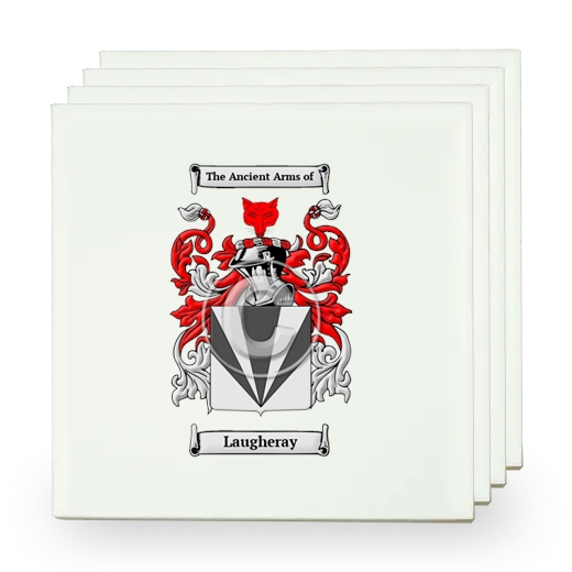 Laugheray Set of Four Small Tiles with Coat of Arms