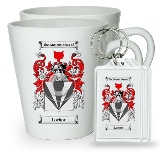 Lochor Pair of Latte Mugs and Pair of Keychains