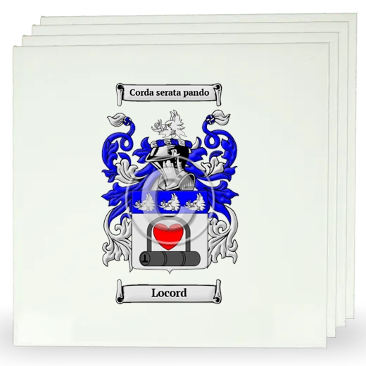 Locord Set of Four Large Tiles with Coat of Arms