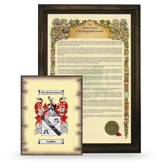 Lockee Framed History and Coat of Arms Print - Brown