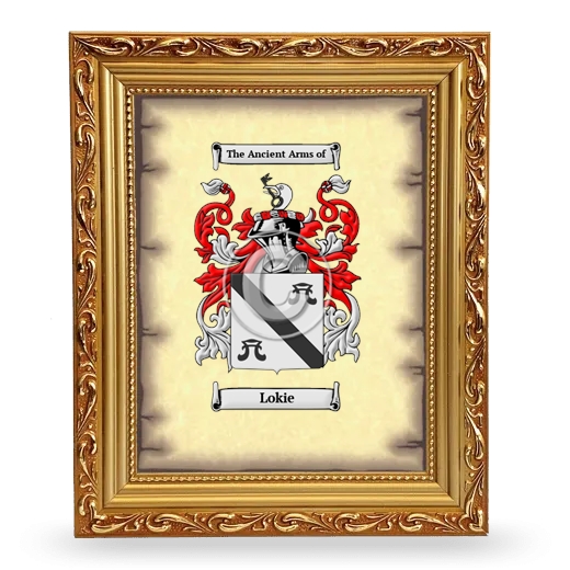 Lokie Coat of Arms Framed - Gold