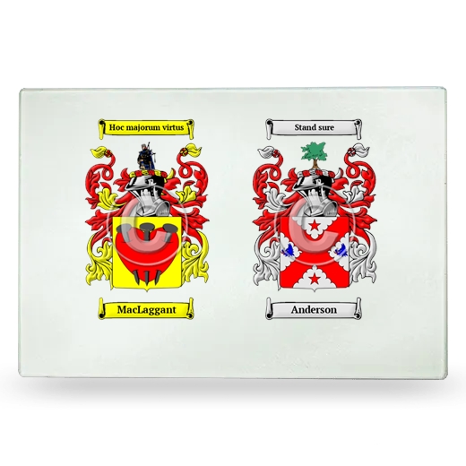 Double Coat of Arms Glass Cutting Board