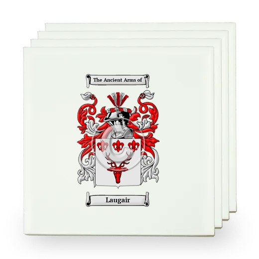 Laugair Set of Four Small Tiles with Coat of Arms