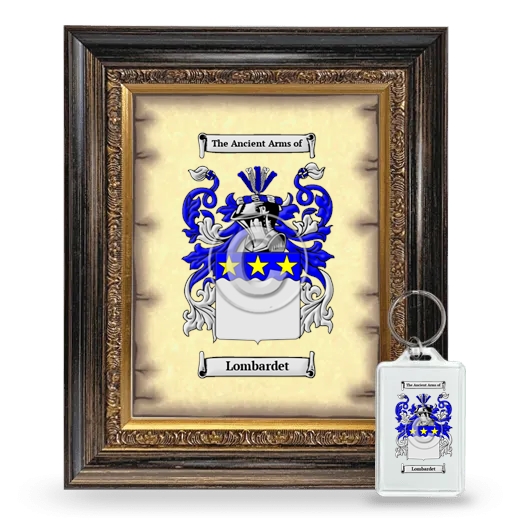 Lombardet Framed Coat of Arms and Keychain - Heirloom