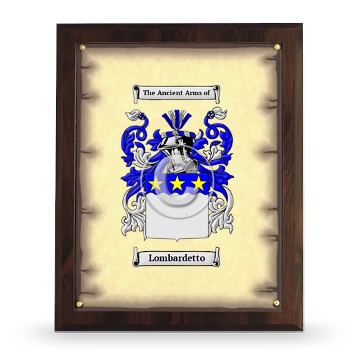 Lombardetto Coat of Arms Plaque