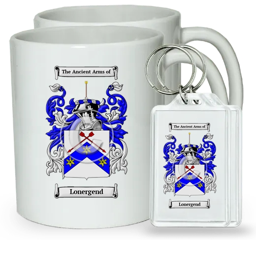 Lonergend Pair of Coffee Mugs and Pair of Keychains