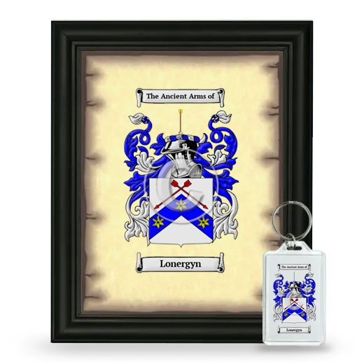 Lonergyn Framed Coat of Arms and Keychain - Black