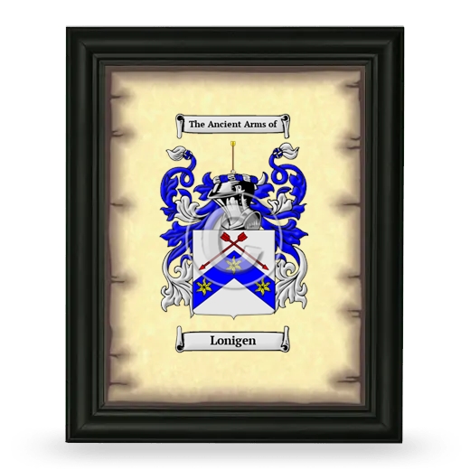 Lonigen Coat of Arms Framed - Black