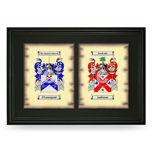 Double Coat of Arms Framed - Black