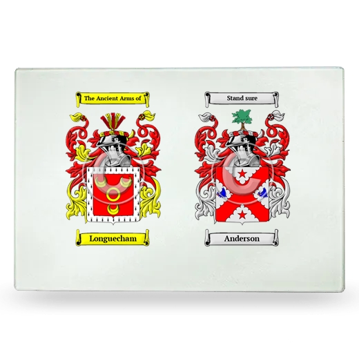 Double Coat of Arms Glass Cutting Board