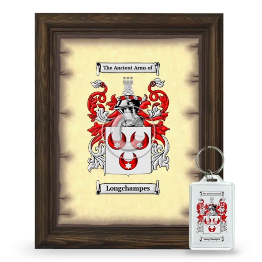 Longchampes Framed Coat of Arms and Keychain - Brown