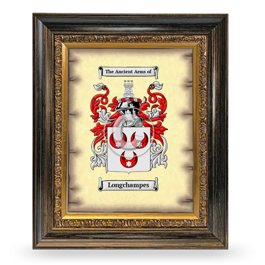 Longchampes Coat of Arms Framed - Heirloom