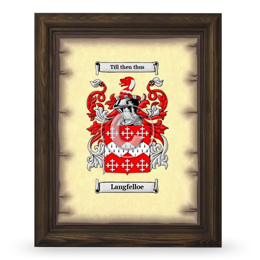 Langfelloe Coat of Arms Framed - Brown