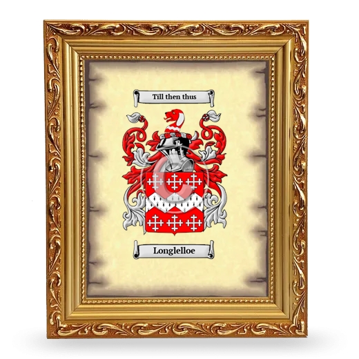 Longlelloe Coat of Arms Framed - Gold