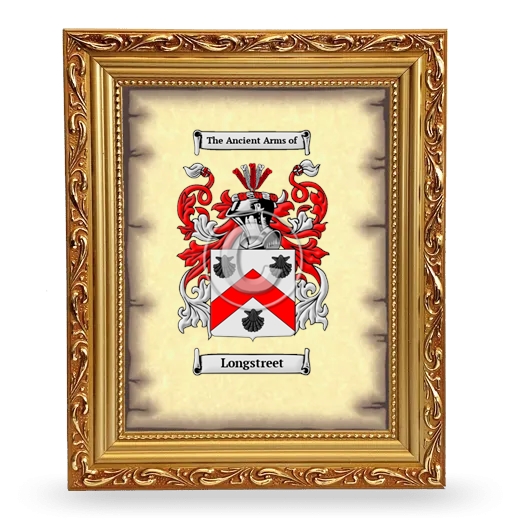 Longstreet Coat of Arms Framed - Gold