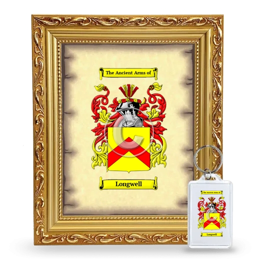 Longwell Framed Coat of Arms and Keychain - Gold