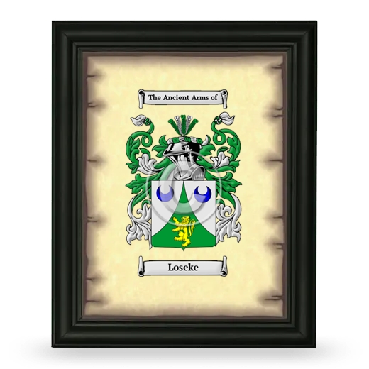 Loseke Coat of Arms Framed - Black