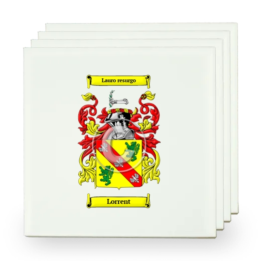 Lorrent Set of Four Small Tiles with Coat of Arms
