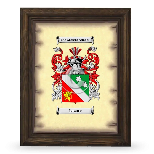 Lazore Coat of Arms Framed - Brown